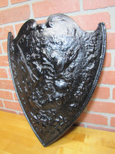 Load image into Gallery viewer, Warriors Fighting Shield Beast Old Cast Iron Decorative Arts Plaque High Relief
