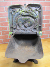 Load image into Gallery viewer, Dragon Serpent Antique Victorian Coal Scuttle Bin Cast Iron Porcelain Enamel
