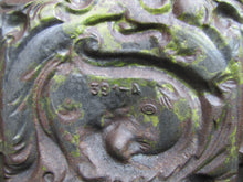 Load image into Gallery viewer, Dragon Serpent Antique Victorian Coal Scuttle Bin Cast Iron Porcelain Enamel
