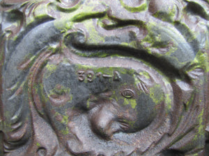 Dragon Serpent Antique Victorian Coal Scuttle Bin Cast Iron Porcelain Enamel