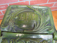 Load image into Gallery viewer, Dragon Serpent Antique Victorian Coal Scuttle Bin Cast Iron Porcelain Enamel
