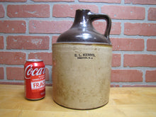 Load image into Gallery viewer, E L KERNS TRENTON NJ Antique Stoneware Pottery Jug Liquor Soda Merchant Store Ad
