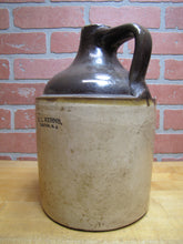 Load image into Gallery viewer, E L KERNS TRENTON NJ Antique Stoneware Pottery Jug Liquor Soda Merchant Store Ad
