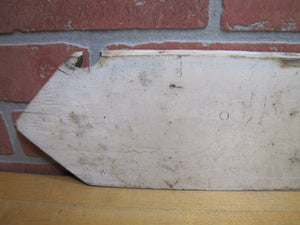 PALATINE LAKE Original Old Wooden Pointing Right Arrow Sign W. D. WALKER