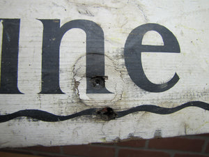 PALATINE LAKE Original Old Wooden Pointing Right Arrow Sign W. D. WALKER