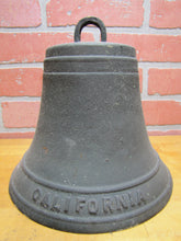 Load image into Gallery viewer, CALIFORNIA Old Bell Bronze Brass Mission Church State Embossed Lettering Patina
