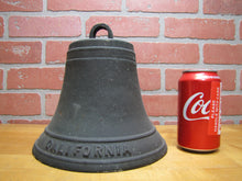 Load image into Gallery viewer, CALIFORNIA Old Bell Bronze Brass Mission Church State Embossed Lettering Patina
