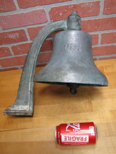 Load image into Gallery viewer, USN UNITED STATES NAVY Old Brass Nickel Bell w Bracket Nautical Ship Boat C-58
