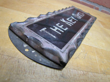 Load image into Gallery viewer, THE KEY SHOP Antique Reverse on Chip Scalloped Glass Advertising Sign ROG
