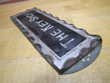Load image into Gallery viewer, THE KEY SHOP Antique Reverse on Chip Scalloped Glass Advertising Sign ROG
