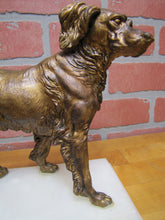 Load image into Gallery viewer, Hunting Pointer Dog Antique Decorative Arts Statue Cold Painted Marble Ornate
