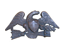 Load image into Gallery viewer, Eagle Old Decorative Arts Bronze Wash Cast Iron Bird Shield Arrows Sign Plaque
