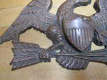 Load image into Gallery viewer, Eagle Old Decorative Arts Bronze Wash Cast Iron Bird Shield Arrows Sign Plaque
