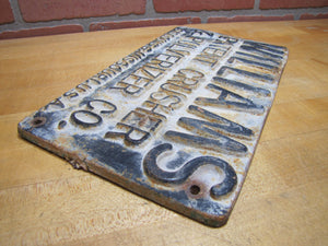 WILLIAMS PATENT CRUSHER & PULVERIZER Co ST LOUIS 6 MISSOURI USA Old Sign Plaque