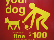Load image into Gallery viewer, CLEAN UP AFTER YOUR DOG Original NYC DEPARTMENT OF PARKS Sign Public Health Law
