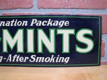 Load image into Gallery viewer, LIME-MINTS Original Old Candy Advertising Sign After eating - After Smoking
