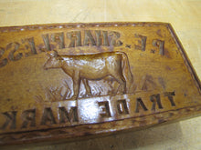 Load image into Gallery viewer, P.E. SHARPLESS COW TM Antique Penna Co Advertising Wooden Butter Pat Stamp Mold
