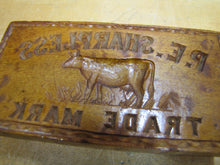Load image into Gallery viewer, P.E. SHARPLESS COW TM Antique Penna Co Advertising Wooden Butter Pat Stamp Mold
