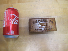 Load image into Gallery viewer, P.E. SHARPLESS COW TM Antique Penna Co Advertising Wooden Butter Pat Stamp Mold
