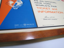Load image into Gallery viewer, 1964 1965 NEW YORK WORLDS FAIR MOTOR CLUB OF AMERICA TICKET &amp; INFO CENTER Sign
