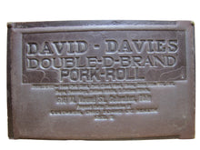 Load image into Gallery viewer, DAVID DAVIES DOUBLE D BRAND PORK ROLL Columbus Ohio Old Advertising Panel Sign

