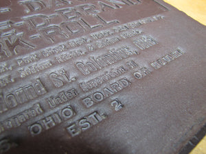 DAVID DAVIES DOUBLE D BRAND PORK ROLL Columbus Ohio Old Advertising Panel Sign