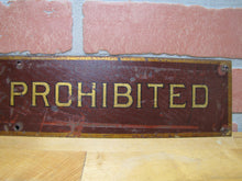Load image into Gallery viewer, SMOKING PROHIBITED Old Railroad Train Station Safety Ad Sign Subway Trolley RR
