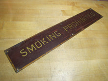 Load image into Gallery viewer, SMOKING PROHIBITED Old Railroad Train Station Safety Ad Sign Subway Trolley RR
