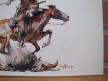 Load image into Gallery viewer, WINCHESTER WESTERN Sign Cowboy Horseback Rifle Old TOC Store Display Advertising
