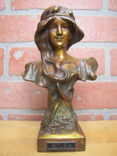 Load image into Gallery viewer, HILDA Antique Art Nouveau Beautiful Maiden Decorative Arts Statue Bust
