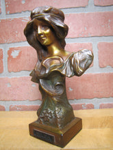 Load image into Gallery viewer, HILDA Antique Art Nouveau Beautiful Maiden Decorative Arts Statue Bust

