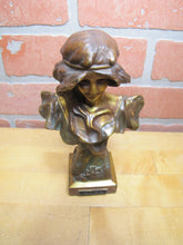 Load image into Gallery viewer, HILDA Antique Art Nouveau Beautiful Maiden Decorative Arts Statue Bust
