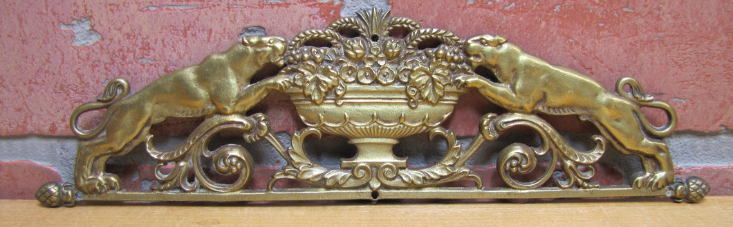 Tiger Jaguar Big Cat Antique Ornate Decorative Arts Figural Hardware Element
