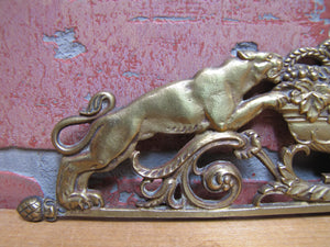 Tiger Jaguar Big Cat Antique Ornate Decorative Arts Figural Hardware Element