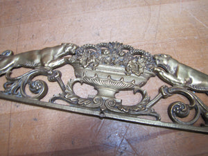 Tiger Jaguar Big Cat Antique Ornate Decorative Arts Figural Hardware Element
