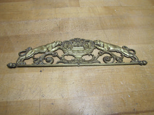 Tiger Jaguar Big Cat Antique Ornate Decorative Arts Figural Hardware Element