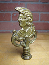 Load image into Gallery viewer, Gladiator Warrior Mans Bust Old Brass Decorative Arts Figural Finial Hardware
