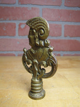 Load image into Gallery viewer, Gladiator Warrior Mans Bust Old Brass Decorative Arts Figural Finial Hardware
