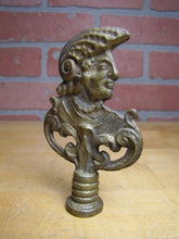 Load image into Gallery viewer, Gladiator Warrior Mans Bust Old Brass Decorative Arts Figural Finial Hardware
