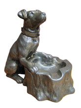 Load image into Gallery viewer, DOG TREE STUMP LIGHTER ASHTRAY Old Figural Pivot Head ASIAN Signed Unique
