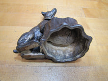 Load image into Gallery viewer, DOG TREE STUMP LIGHTER ASHTRAY Old Figural Pivot Head ASIAN Signed Unique
