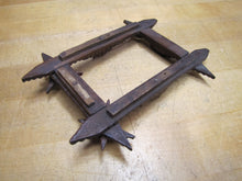 Load image into Gallery viewer, Tramp Art Wooden Frame old small hand carved folk art tiered stars brass
