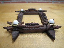 Load image into Gallery viewer, Tramp Art Wooden Frame old small hand carved folk art tiered stars brass
