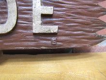 Load image into Gallery viewer, NO PARKING ON THIS SIDE Old Metal Smaltz Reflective Paint Sign 2 Sided Faux Wood
