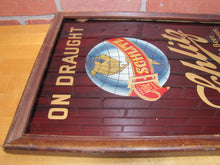Load image into Gallery viewer, SCHLITZ ON DRAUGHT Old Reverse on Glass Sign Pre-Prohibition Beer Advertising
