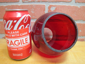 B&M RR BOSTON MAINE Railroad Lantern Light Lamp Deep Red Embossed Glass Globe