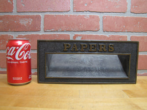 PAPERS Old Brass Mail News Paper Slot Architectural Building Hardware Element