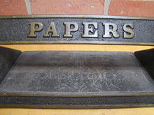 Load image into Gallery viewer, PAPERS Old Brass Mail News Paper Slot Architectural Building Hardware Element

