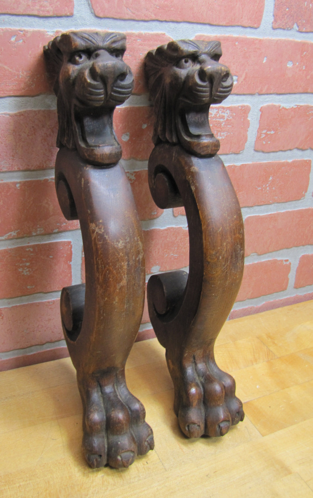 Gargoyle Monster Griffin Beasts Devil Dogs Antique Wooden Salvage Hardware
