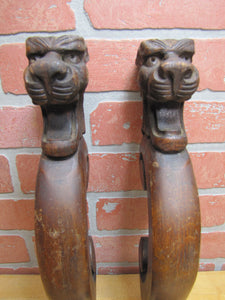 Gargoyle Monster Griffin Beasts Devil Dogs Antique Wooden Salvage Hardware